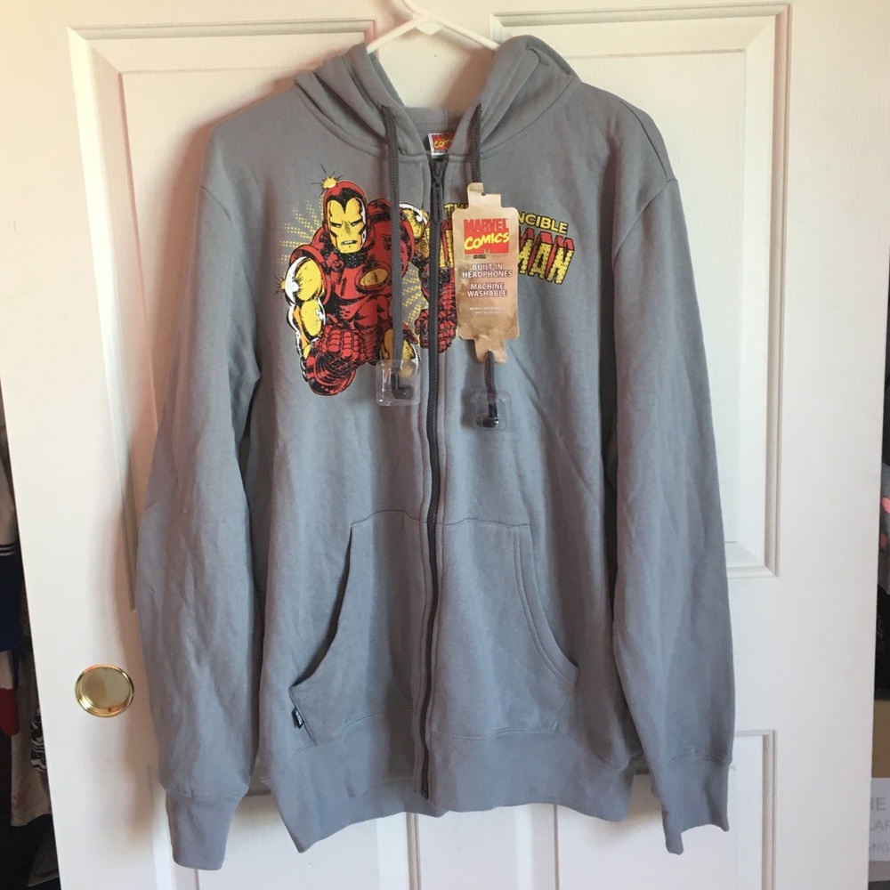 Iron Man Headphones Zip Up Hoodie